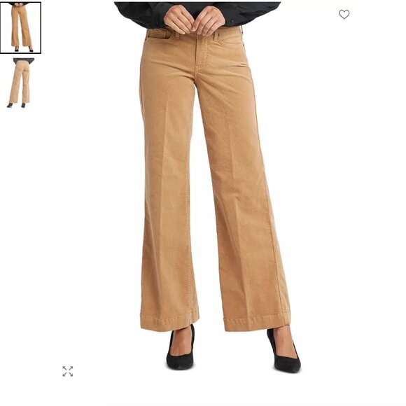 NWT NYDJ Teresa Wide Leg High Waist Fall Casual Tan Corduroy Pants Size 20W - Picture 1 of 2